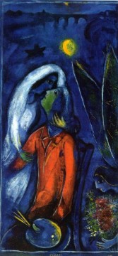 Liebhaber in der Nähe von Bridge Zeitgenosse Marc Chagall Ölgemälde